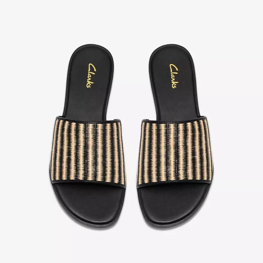 Sandalias planas de mujer Erisia Strap2, color negro Sandalias planas de mujer Erisia Strap2, color negro
