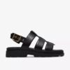 Sandalias planas de mujer Orinoco3 Strap, de piel negra Sandalias planas de mujer Orinoco3 Strap, de piel negra
