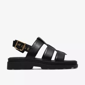 Sandalias planas de mujer Orinoco3 Strap, de piel negra