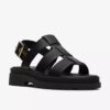 Sandalias planas de mujer Orinoco3 Strap, de piel negra Sandalias planas de mujer Orinoco3 Strap, de piel negra