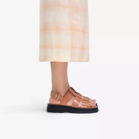 Sandalias planas de mujer Orinoco3 Strap en piel color tostado
