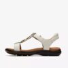 Sandalias planas de piel blanca Kitly Gem para mujer Sandalias planas de piel blanca Kitly Gem para mujer