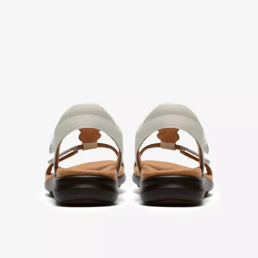 Sandalias planas de piel blanca Kitly Gem para mujer Sandalias planas de piel blanca Kitly Gem para mujer