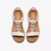 Sandalias planas de piel blanca Kitly Gem para mujer Sandalias planas de piel blanca Kitly Gem para mujer