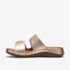 Sandalias planas de piel color champán «Cecily Step» para mujer Sandalias planas de piel color champán «Cecily Step» para mujer