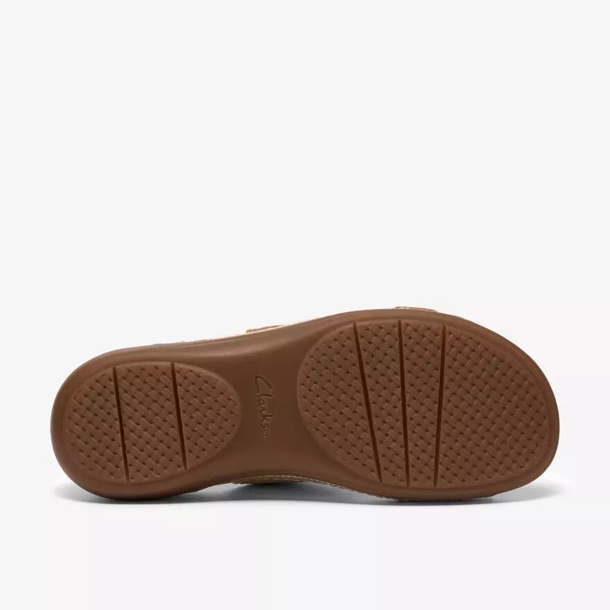 Sandalias planas de piel color champán «Cecily Step» para mujer Sandalias planas de piel color champán «Cecily Step» para mujer