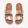 Sandalias planas de piel color champán «Cecily Step» para mujer Sandalias planas de piel color champán «Cecily Step» para mujer