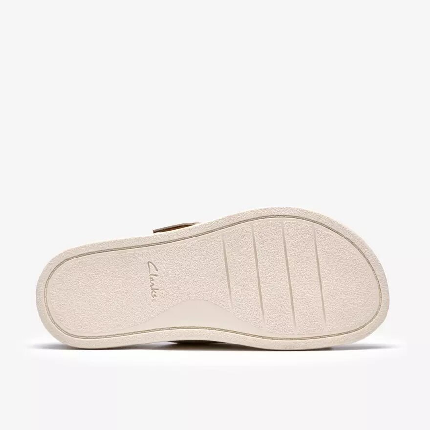 Sandalias planas de piel color crema Arwell Step para mujer Sandalias planas de piel color crema Arwell Step para mujer