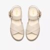 Sandalias planas de piel color crema Orinoco3 Cross para mujer