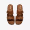 Sandalias planas de piel color tostado Ariany Bay para mujer Sandalias planas de piel color tostado Ariany Bay para mujer