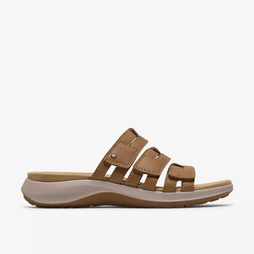 Sandalias planas de piel color tostado Maelynn Abby para mujer Sandalias planas de piel color tostado Maelynn Abby para mujer