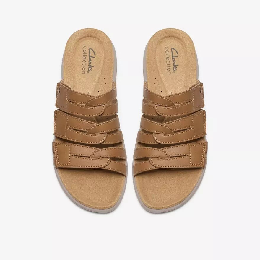 Sandalias planas de piel color tostado Maelynn Abby para mujer Sandalias planas de piel color tostado Maelynn Abby para mujer