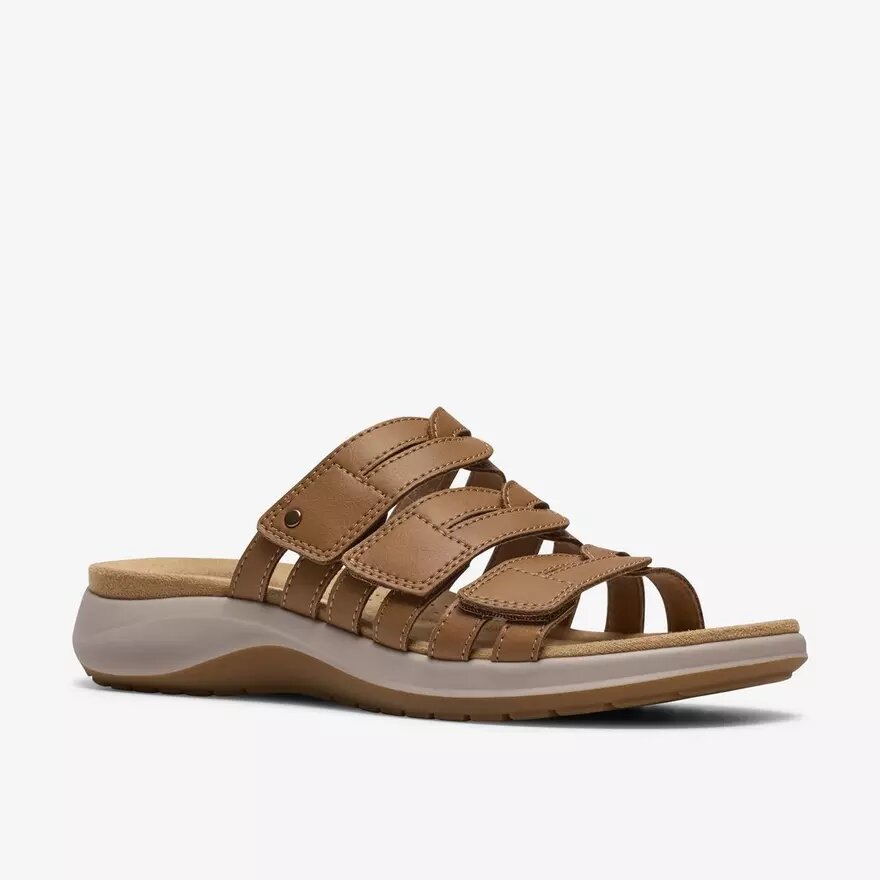 Sandalias planas de piel color tostado Maelynn Abby para mujer Sandalias planas de piel color tostado Maelynn Abby para mujer