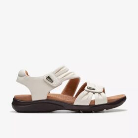 Sandalias planas de piel en color blanco roto «Kitly Ave» para mujer