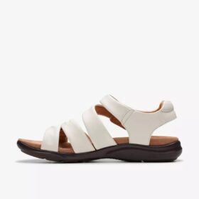 Sandalias planas de piel en color blanco roto «Kitly Ave» para mujer