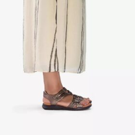 Sandalias planas de piel «Kitly Ave» en color bronce para mujer