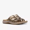 Sandalias planas Maelynn Abby doradas metalizadas para mujer