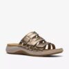 Sandalias planas Maelynn Abby doradas metalizadas para mujer