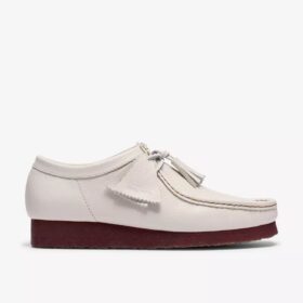 Wallabee de cuero blanco para hombre
