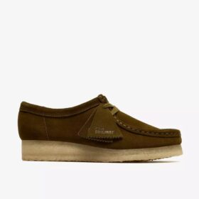 Wallabee de mujer en ante verde oliva