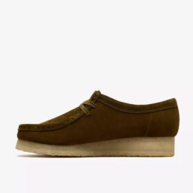 Wallabee de mujer en ante verde oliva
