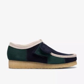 Wallabee para hombre con rayas azules y verdes