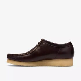 Wallabee para hombre de cuero marrón oscuro