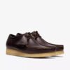 Wallabee para hombre de cuero marrón oscuro