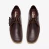Wallabee para hombre de cuero marrón oscuro