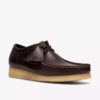 Wallabee para hombre de cuero marrón oscuro
