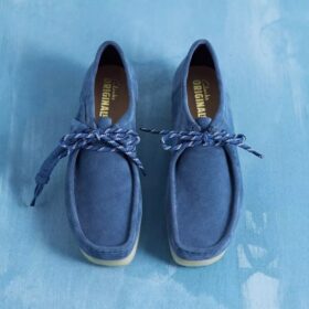 Wallabee para hombre en ante azul denim
