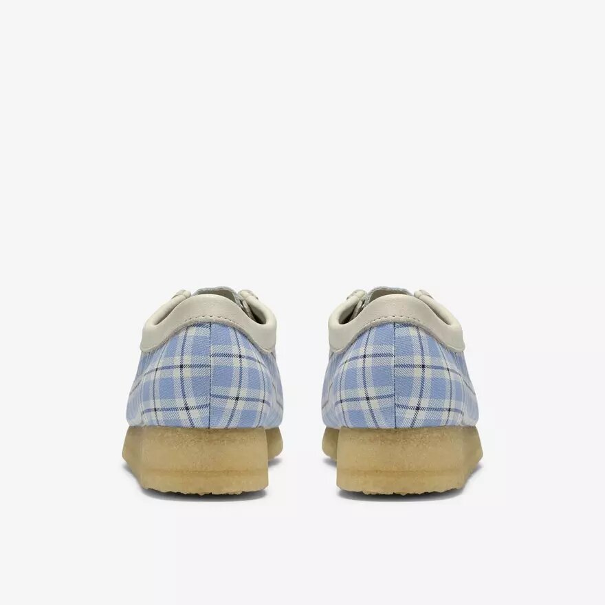 Wallabee para mujer con estampado de cuadros azules Wallabee para mujer con estampado de cuadros azules