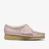 Wallabee para mujer con estampado de cuadros vichy rosa