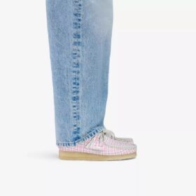 Wallabee para mujer con estampado de cuadros vichy rosa