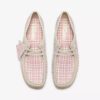 Wallabee para mujer con estampado de cuadros vichy rosa