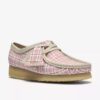 Wallabee para mujer con estampado de cuadros vichy rosa