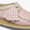 Wallabee para mujer con estampado de cuadros vichy rosa