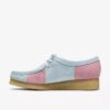 Wallabee para mujer con rayas azul pálido y rosa Wallabee para mujer con rayas azul pálido y rosa