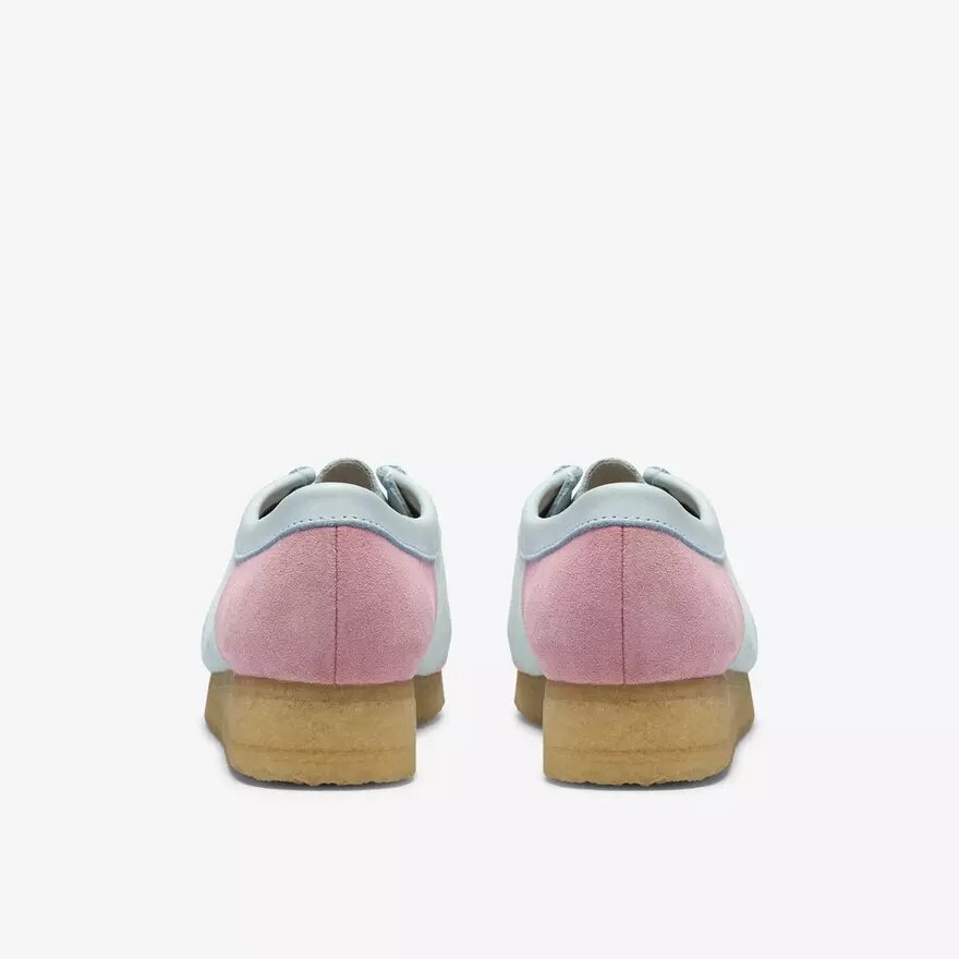 Wallabee para mujer con rayas azul pálido y rosa Wallabee para mujer con rayas azul pálido y rosa