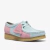 Wallabee para mujer con rayas azul pálido y rosa Wallabee para mujer con rayas azul pálido y rosa