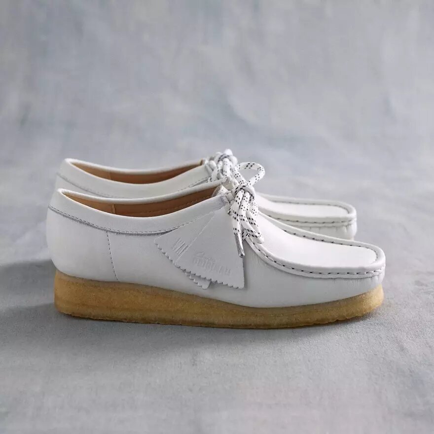 Wallabee para mujer en piel de grano blanco Wallabee para mujer en piel de grano blanco