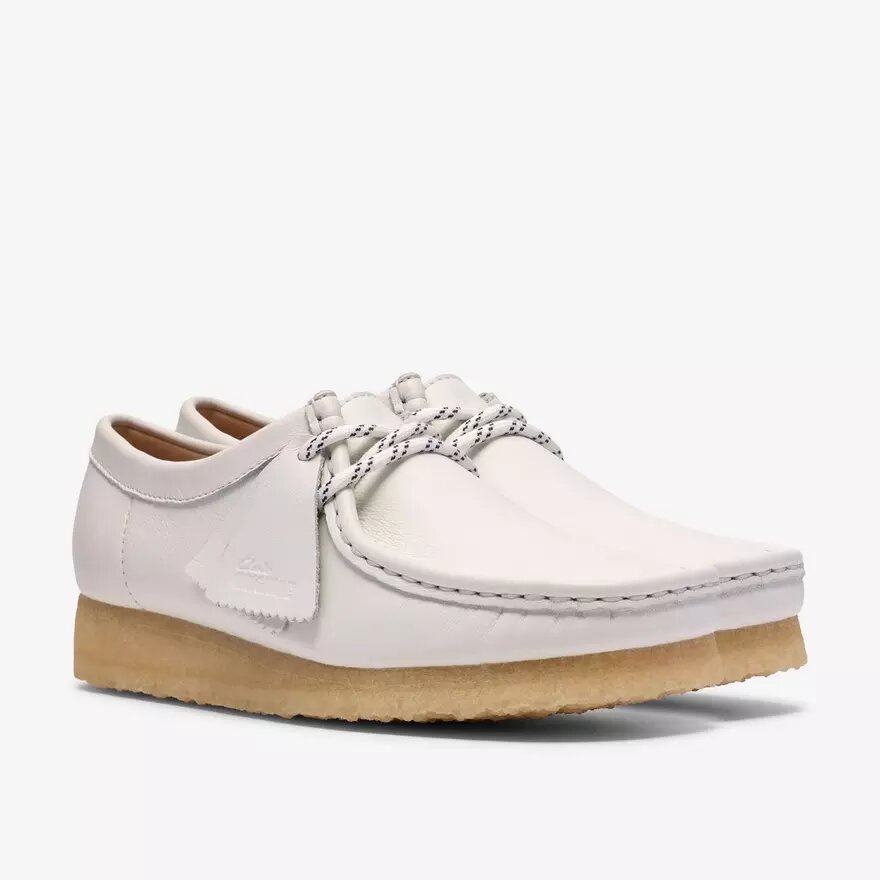 Wallabee para mujer en piel de grano blanco Wallabee para mujer en piel de grano blanco