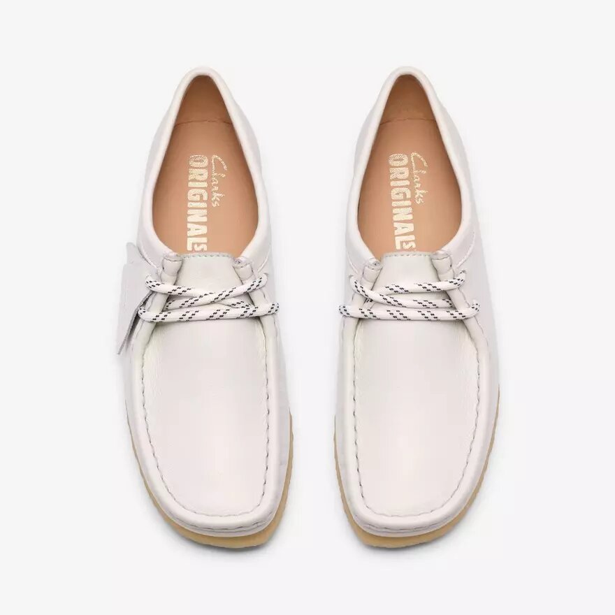 Wallabee para mujer en piel de grano blanco Wallabee para mujer en piel de grano blanco