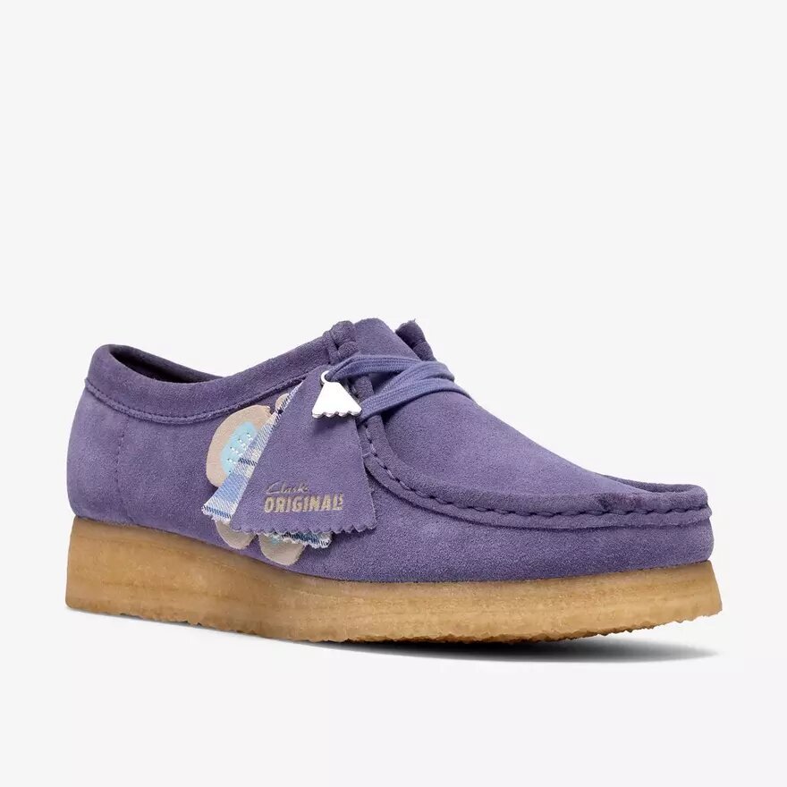 Wallabee para mujer: Wallabees morados con detalles llamativos Wallabee para mujer: Wallabees morados con detalles llamativos