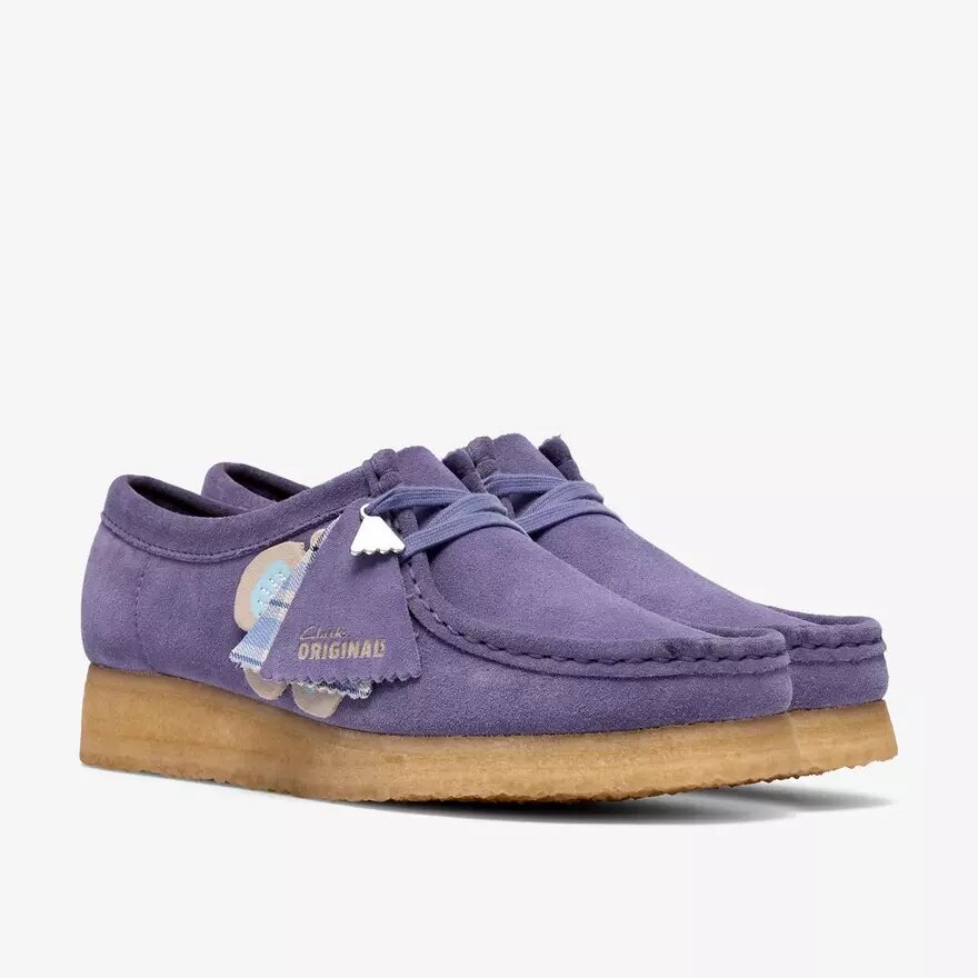 Wallabee para mujer: Wallabees morados con detalles llamativos Wallabee para mujer: Wallabees morados con detalles llamativos
