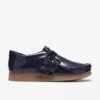 Wallabee para niños mayores, charol azul marino Wallabee para niños mayores, charol azul marino