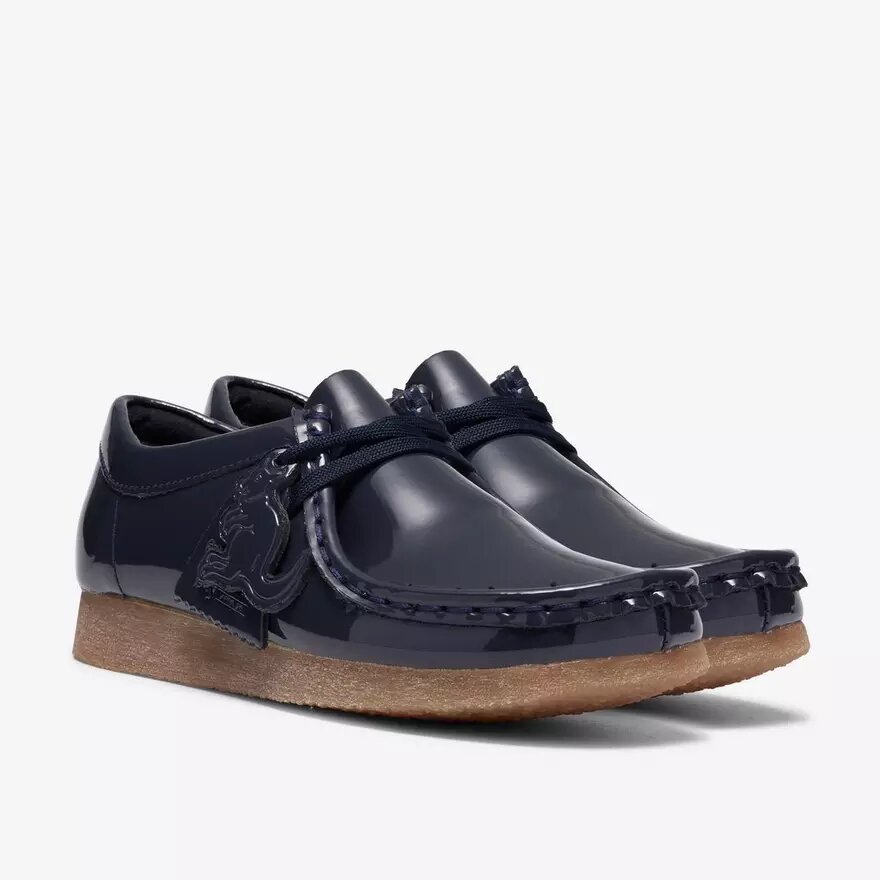 Wallabee para niños mayores, charol azul marino Wallabee para niños mayores, charol azul marino