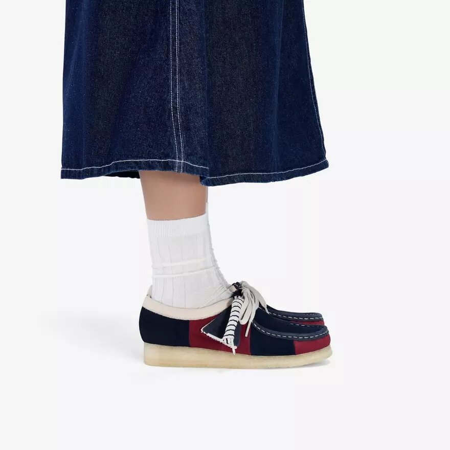 Wallabees de mujer con rayas azul marino Wallabees de mujer con rayas azul marino