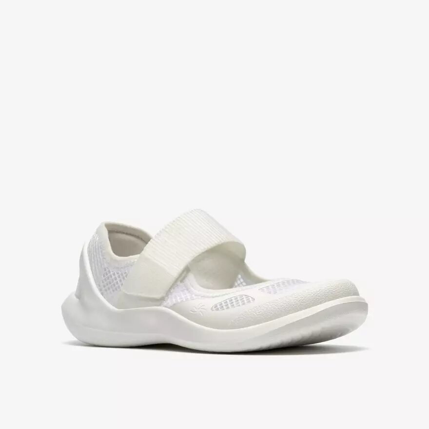 Zapatillas blancas con correa Solevana para mujer Zapatillas blancas con correa Solevana para mujer