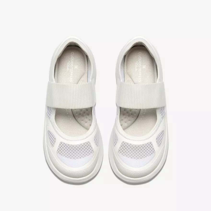 Zapatillas blancas con correa Solevana para mujer Zapatillas blancas con correa Solevana para mujer